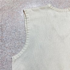 画像10: 「Polo by Ralph Lauren (ポロラルフローレン)」90s 00s 10s Mサイズ コットン オフホワイト ポニー刺繍 ローゲージ ニット ベスト (10)