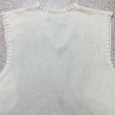 画像11: 「Polo by Ralph Lauren (ポロラルフローレン)」90s 00s 10s Mサイズ コットン オフホワイト ポニー刺繍 ローゲージ ニット ベスト (11)