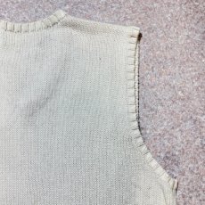 画像12: 「Polo by Ralph Lauren (ポロラルフローレン)」90s 00s 10s Mサイズ コットン オフホワイト ポニー刺繍 ローゲージ ニット ベスト (12)
