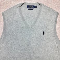 画像3: 「POLO RALPH LAUREN(ポロラルフローレン)」10s 20s SPサイズ ピマコットン ライトグレー ポニー刺繍 ニット ベスト (3)