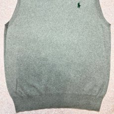 画像5: 「POLO RALPH LAUREN(ポロラルフローレン)」10s 20s Mサイズ ピマコットン ライトグレー ポニー刺繍 ニット ベスト (5)