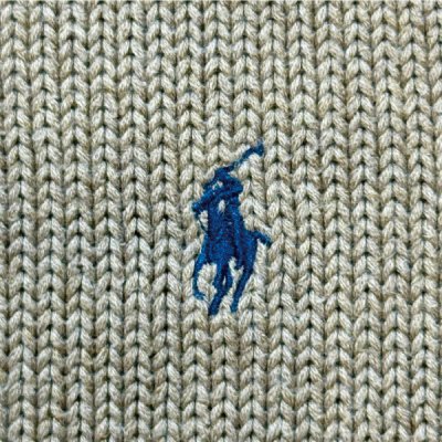 画像1: 「Polo by Ralph Lauren (ポロラルフローレン)」90s 00s 10s Lサイズ コットン グレージュ ポニー刺繍 ローゲージ ニット ベスト