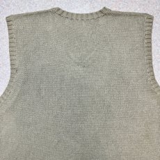 画像11: 「Polo by Ralph Lauren (ポロラルフローレン)」90s 00s 10s Lサイズ コットン グレージュ ポニー刺繍 ローゲージ ニット ベスト (11)