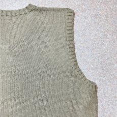 画像12: 「Polo by Ralph Lauren (ポロラルフローレン)」90s 00s 10s Lサイズ コットン グレージュ ポニー刺繍 ローゲージ ニット ベスト (12)