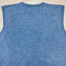 画像11: 「Polo by Ralph Lauren (ポロラルフローレン)」90s 00s 10s XLサイズ ラムズウール メランジブルー ポニー刺繍 ニット ベスト (11)