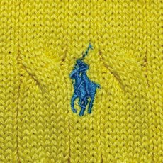 画像7: 「Polo by Ralph Lauren (ポロラルフローレン)」90s 00s 10s ボーイズ L(14/16) Sサイズ相当 コットン イエロー ケーブル編み ポニー刺繍 ニット ベスト (7)