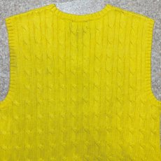 画像11: 「Polo by Ralph Lauren (ポロラルフローレン)」90s 00s 10s ボーイズ L(14/16) Sサイズ相当 コットン イエロー ケーブル編み ポニー刺繍 ニット ベスト (11)