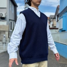 画像16: 「Polo by Ralph Lauren (ポロラルフローレン)」90s 00s 10s XLサイズ コットン ネイビー ポニー刺繍 ローゲージ ニット ベスト (16)