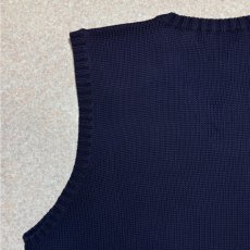 画像10: 「Polo by Ralph Lauren (ポロラルフローレン)」90s 00s 10s XLサイズ コットン ネイビー ポニー刺繍 ローゲージ ニット ベスト (10)