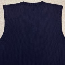 画像11: 「Polo by Ralph Lauren (ポロラルフローレン)」90s 00s 10s XLサイズ コットン ネイビー ポニー刺繍 ローゲージ ニット ベスト (11)