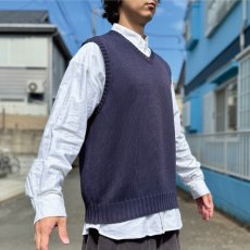 画像16: 「Polo by Ralph Lauren (ポロラルフローレン)」90s 00s 10s XLサイズ コットン ネイビー ポニー刺繍 ローゲージ ニット ベスト (16)