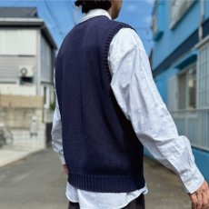 画像18: 「Polo by Ralph Lauren (ポロラルフローレン)」90s 00s 10s XLサイズ コットン ネイビー ポニー刺繍 ローゲージ ニット ベスト (18)