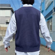 画像19: 「Polo by Ralph Lauren (ポロラルフローレン)」90s 00s 10s XLサイズ コットン ネイビー ポニー刺繍 ローゲージ ニット ベスト (19)
