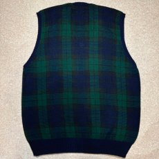 画像9: 「Polo by Ralph Lauren (ポロラルフローレン)」90s 00s 10s XL/XGサイズ コットン ブラックウォッチ ローゲージ ニット ベスト (9)