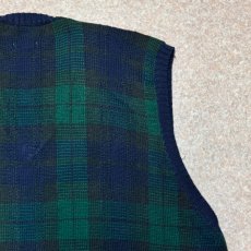 画像12: 「Polo by Ralph Lauren (ポロラルフローレン)」90s 00s 10s XL/XGサイズ コットン ブラックウォッチ ローゲージ ニット ベスト (12)