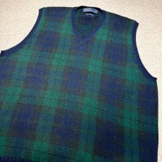画像14: 「Polo by Ralph Lauren (ポロラルフローレン)」90s 00s 10s XL/XGサイズ コットン ブラックウォッチ ローゲージ ニット ベスト (14)