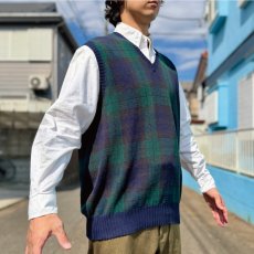 画像16: 「Polo by Ralph Lauren (ポロラルフローレン)」90s 00s 10s XL/XGサイズ コットン ブラックウォッチ ローゲージ ニット ベスト (16)