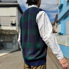 画像18: 「Polo by Ralph Lauren (ポロラルフローレン)」90s 00s 10s XL/XGサイズ コットン ブラックウォッチ ローゲージ ニット ベスト (18)