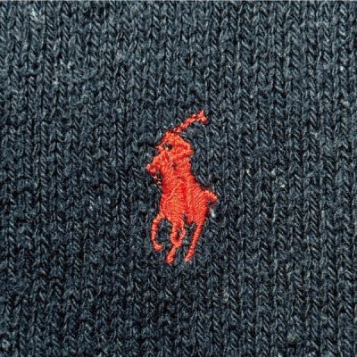 画像1: 「Polo by Ralph Lauren (ポロラルフローレン)」90s 00s 10s Lサイズ コットン ネイビー ポニー刺繍 ミドルゲージ ニット ベスト