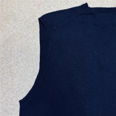 画像10: 「Polo by Ralph Lauren (ポロラルフローレン)」90s 00s 10s Lサイズ コットン ネイビー ポニー刺繍 ミドルゲージ ニット ベスト (10)