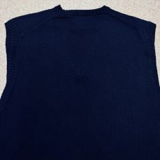 画像11: 「Polo by Ralph Lauren (ポロラルフローレン)」90s 00s 10s Lサイズ コットン ネイビー ポニー刺繍 ミドルゲージ ニット ベスト (11)
