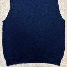 画像13: 「Polo by Ralph Lauren (ポロラルフローレン)」90s 00s 10s Lサイズ コットン ネイビー ポニー刺繍 ミドルゲージ ニット ベスト (13)