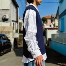 画像17: 「Polo by Ralph Lauren (ポロラルフローレン)」90s 00s 10s Lサイズ コットン ネイビー ポニー刺繍 ミドルゲージ ニット ベスト (17)