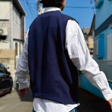 画像18: 「Polo by Ralph Lauren (ポロラルフローレン)」90s 00s 10s Lサイズ コットン ネイビー ポニー刺繍 ミドルゲージ ニット ベスト (18)