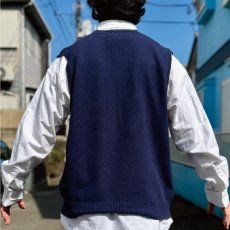 画像19: 「Polo by Ralph Lauren (ポロラルフローレン)」90s 00s 10s Lサイズ コットン ネイビー ポニー刺繍 ミドルゲージ ニット ベスト (19)