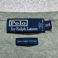画像6: 「Polo by Ralph Lauren (ポロラルフローレン)」90s 00s 10s 3XBサイズ ピマコットン オリーブ ポニー刺繍 ニット ベスト (6)