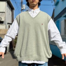 画像15: 「Polo by Ralph Lauren (ポロラルフローレン)」90s 00s 10s 3XBサイズ ピマコットン オリーブ ポニー刺繍 ニット ベスト (15)