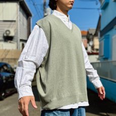 画像16: 「Polo by Ralph Lauren (ポロラルフローレン)」90s 00s 10s 3XBサイズ ピマコットン オリーブ ポニー刺繍 ニット ベスト (16)