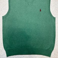 画像5: 「Polo by Ralph Lauren (ポロラルフローレン)」90s 00s 10s L/Gサイズ ピマコットン グリーン ポニー刺繍 ニット ベスト (5)