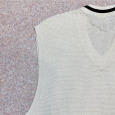 画像9: 「POLO GOLF RALPH LAUREN(ポロゴルフラルフローレン)」80s 90s Mサイズ ピマコットン オフホワイト ワッフル ニット ベスト (9)