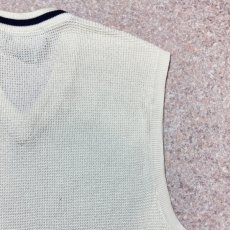 画像11: 「POLO GOLF RALPH LAUREN(ポロゴルフラルフローレン)」80s 90s Mサイズ ピマコットン オフホワイト ワッフル ニット ベスト (11)