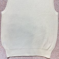 画像12: 「POLO GOLF RALPH LAUREN(ポロゴルフラルフローレン)」80s 90s Mサイズ ピマコットン オフホワイト ワッフル ニット ベスト (12)