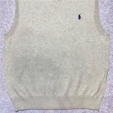 画像5: 「Polo by Ralph Lauren (ポロラルフローレン)」90s 00s 10s Mサイズ ピマコットン ベージュ ポニー刺繍 ニット ベスト (5)