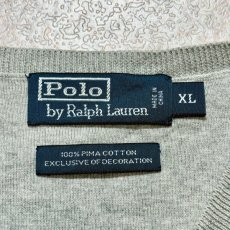 画像6: 「Polo by Ralph Lauren (ポロラルフローレン)」90s 00s 10s XLサイズ ピマコットン ライトグレー ポニー刺繍 ニット ベスト (6)