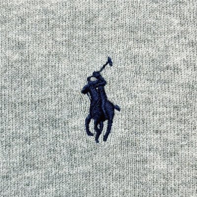 画像1: 「Polo by Ralph Lauren (ポロラルフローレン)」90s 00s 10s XLサイズ ピマコットン ライトグレー ポニー刺繍 ニット ベスト