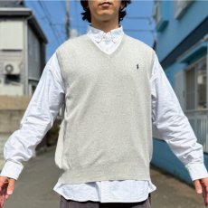 画像16: 「Polo by Ralph Lauren (ポロラルフローレン)」90s 00s 10s XLサイズ ピマコットン ライトグレー ポニー刺繍 ニット ベスト (16)