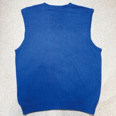 画像9: 「Polo by Ralph Lauren (ポロラルフローレン)」90s 00s 10s Lサイズ コットン ロイヤルブルー ポニー刺繍 ローゲージ ニット ベスト (9)