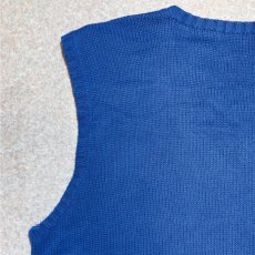 画像10: 「Polo by Ralph Lauren (ポロラルフローレン)」90s 00s 10s Lサイズ コットン ロイヤルブルー ポニー刺繍 ローゲージ ニット ベスト (10)