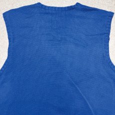 画像11: 「Polo by Ralph Lauren (ポロラルフローレン)」90s 00s 10s Lサイズ コットン ロイヤルブルー ポニー刺繍 ローゲージ ニット ベスト (11)