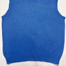 画像13: 「Polo by Ralph Lauren (ポロラルフローレン)」90s 00s 10s Lサイズ コットン ロイヤルブルー ポニー刺繍 ローゲージ ニット ベスト (13)