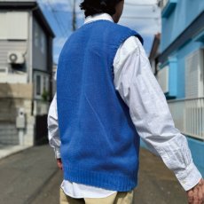 画像18: 「Polo by Ralph Lauren (ポロラルフローレン)」90s 00s 10s Lサイズ コットン ロイヤルブルー ポニー刺繍 ローゲージ ニット ベスト (18)
