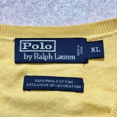画像6: 「Polo by Ralph Lauren (ポロラルフローレン)」90s 00s 10s XLサイズ ピマコットン イエロー ポニー刺繍 ニット ベスト (6)