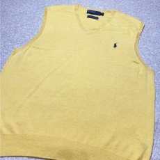 画像15: 「Polo by Ralph Lauren (ポロラルフローレン)」90s 00s 10s XLサイズ ピマコットン イエロー ポニー刺繍 ニット ベスト (15)