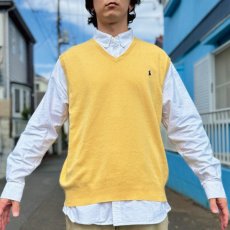 画像16: 「Polo by Ralph Lauren (ポロラルフローレン)」90s 00s 10s XLサイズ ピマコットン イエロー ポニー刺繍 ニット ベスト (16)