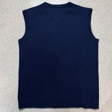 画像8: 「Polo by Ralph Lauren (ポロラルフローレン)」90s 00s 10s ボーイズ Lサイズ Sサイズ相当 コットン ネイビー ポニー刺繍 ローゲージ ニット ベスト (8)