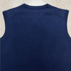 画像10: 「Polo by Ralph Lauren (ポロラルフローレン)」90s 00s 10s ボーイズ Lサイズ Sサイズ相当 コットン ネイビー ポニー刺繍 ローゲージ ニット ベスト (10)